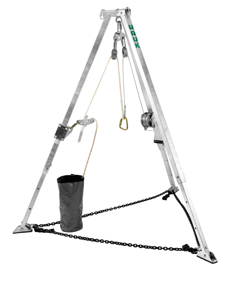 TRIPODE PARA ESPACIOS CONFINADOS (CUERDA,CABLE, POLEAS Y MALACATE MANUAL) TECM HAUK