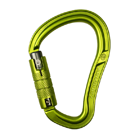 MOSQUETON ERGONOMICO HMS ALUMINIO VERDE TRIPLE SEGURO 28 kN CE-EN 12275-EN 362-UIAA HARDY HMS CARABINER TWIST LOCK 4131224 ARMBURY