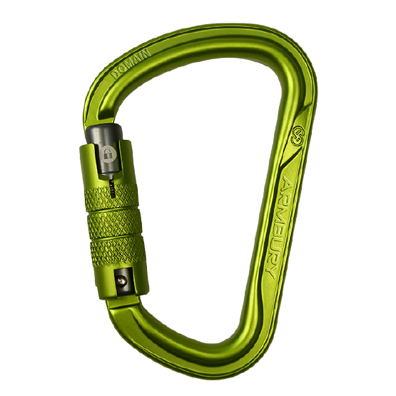 MOSQUETON ERGONOMICO D ALUMINIO VERDE DOBLE SEGURO 30 kN CE-EN 12275-EN 362-UIAA DOMAIN D CARABINER TWIST LOCK 4131324 ARMBURY
