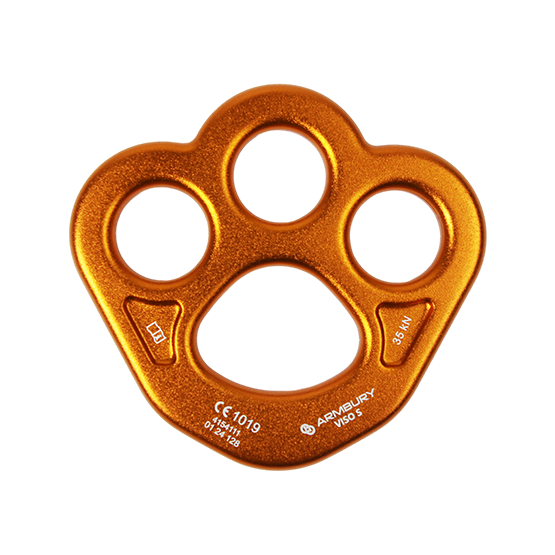 PLACA MULTIANCLAJE X3 ALUMINIO TALLA S NARANJA 35 kN CE RIGGING PLATE S ORANGE 4154111 ARMBURY
