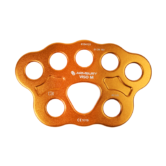 PLACA MULTIANCLAJE X5 ALUMINIO TALLA M NARANJA 40 kN CE RIGGING PLATE M ORANGE 4154121 ARMBURY